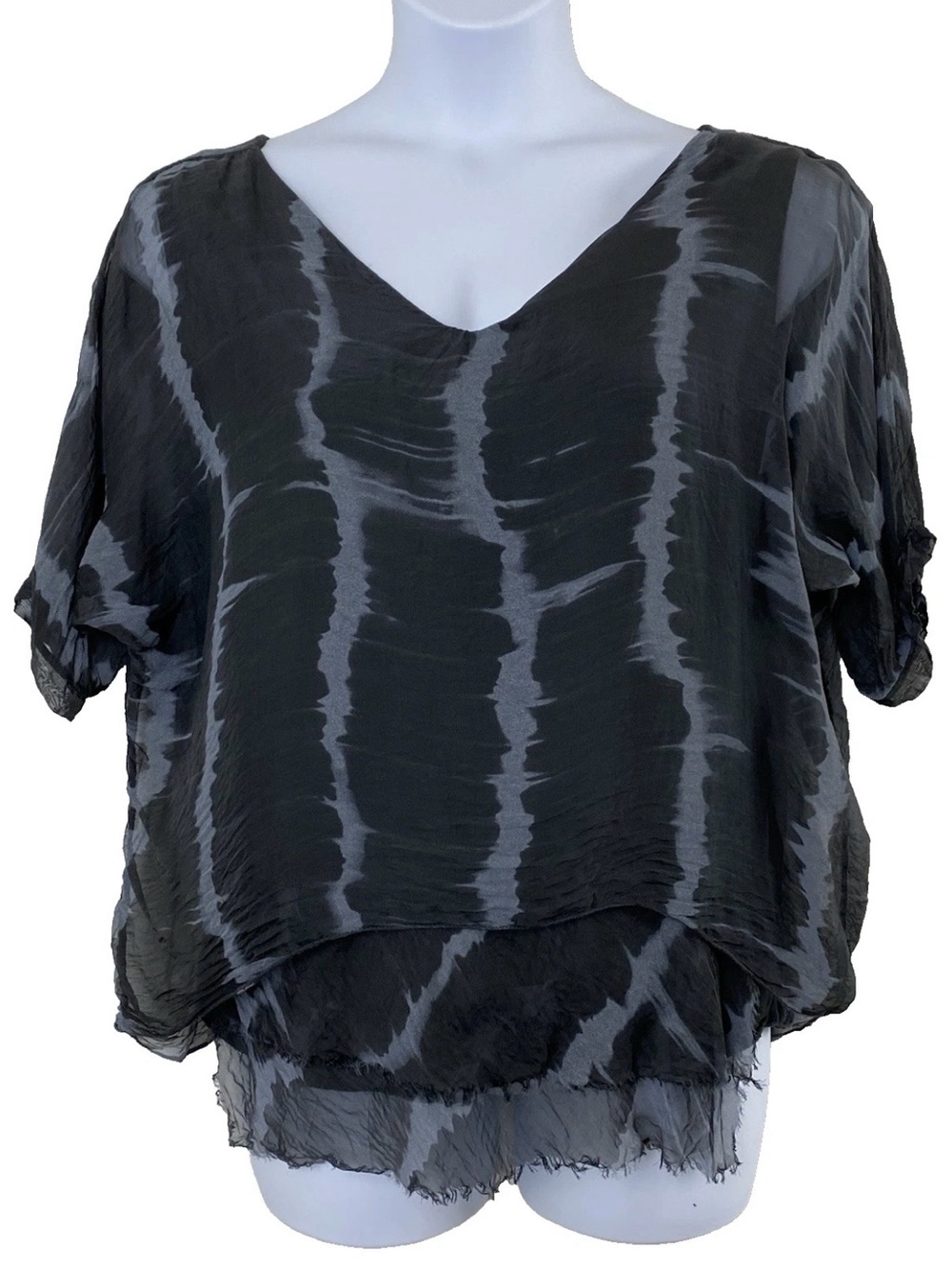 Gigi Moda Made in Italy Silk Tie Dye Blouse - OSFM
